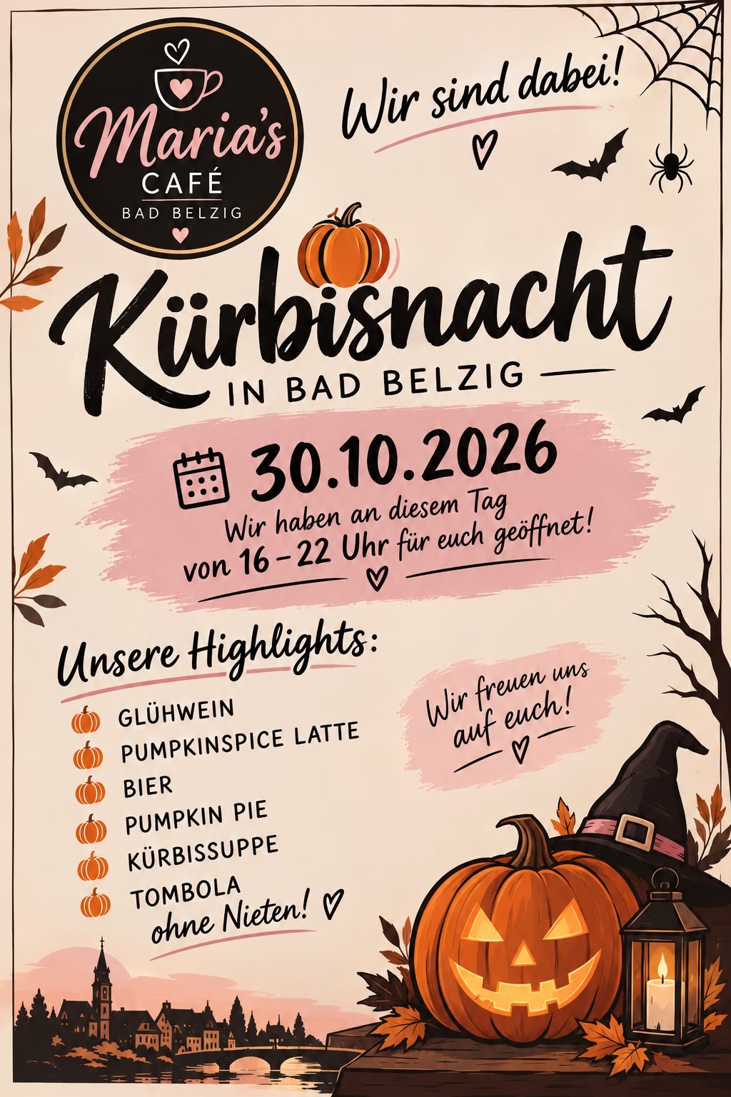 Kürbisnacht in Bad Belzig am 30.10.2026 bei Maria's Café & Brunch