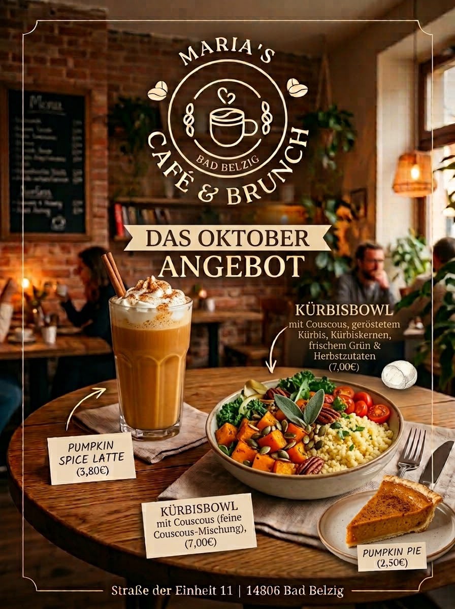 Das Oktober Angebot bei Maria's Café & Brunch Bad Belzig